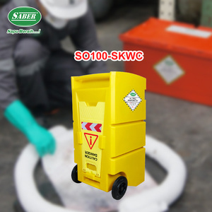 Kit anti-déversement d'hydrocarbures Mobile SABER 100 litres avec chariot à roulettes pour un déploiement rapide sur toute la surface de la zone. - Product Image 2