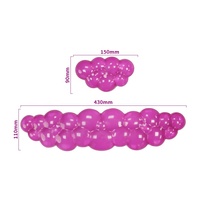 Tapis de souris en gel de silicone transparent en forme de raisin de dessin animé, rose rouge, avec repose-poignet, petit tapis de clavier pour la maison et le bureau