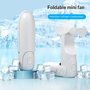 Mini Ventilador Plegable Portátil, Ventilador de Mano Recargable por USB con Luz LED para Acampar al Aire Libre - Product Image 1