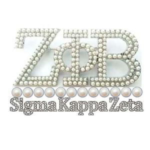 Gran tamaño plata dos capas Zeta Phi Beta símbolo organización Sigma Kapp Zeta perla solapa Pin broche joyería regalo - Product Image 2