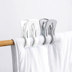 <b>Plastic</b> Garment Clip White Gray Blue Multi Functional Clothes Drying Clip For Bed Sheet And <b>Curtain</b> Use - Product Image 2