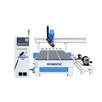 Router CNC de 4 Ejes Jinan Mosencnc 1530 con Eje Rotatorio, Mesa de Vacío y Motor para Tallado de Cilindros de Madera y Fabricación de Patas de Muebles