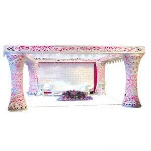 Décoration de mariage Vivah en fibre blanche avec lumières LED Damroo sculpture mariages indiens décoration de mariage indienne traditionnelle - Product Image 1
