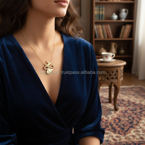 สร้อยคอหรูหรา14Kสำหรับผู้หญิง,เครื่องประดับCzอิสลามตุรกีBohoFineทรงเสน่ห์แฟชั่นใหม่ - Product Image 3