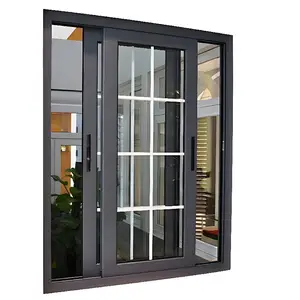 Dimensione personalizzata materiale finestre scorrevoli porta doppio vetro impatto uragano finestra scorrevole in alluminio dal produttore cinese