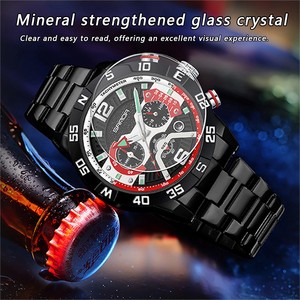 Reloj de Pulsera de Cuarzo para Hombre Sanda 9018, Cronógrafo de Seis Agujas, Luminoso, con Calendario y Función Impermeable - Product Image 6