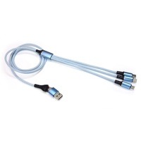 Adaptor USB a Female ke Type-C OTG dengan Pengisian Cepat 3A, Pelindung Anyaman Aluminium Alloy, Jaket TPE, dan Lampu