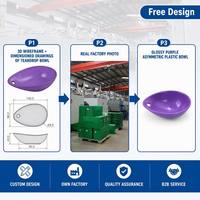 Bol asymétrique en plastique violet brillant, moulé sur mesure, avec petit trou de drainage, bord injecté, composant direct usine