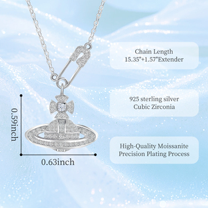 Collier Pendentif Saturne Tendance au Design Simple et Élégant, Vente en Gros <span class=keywords><strong>Direct</strong></span> Usine - Product Image 6