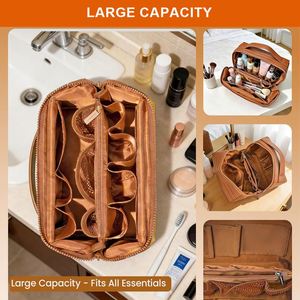 Waterproof Foldable Travel <b>Makeup</b> <b>Bag</b> <b>Large</b> Capacity Cosmetic Organizer Toiletry <b>Bag</b> for Women Vacation Daily Use - Product Image 4