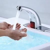 Robinet de lavabo intelligent à capteur infrarouge automatique, sans contact, en laiton, pour eau chaude et froide, économie d'eau, pour hôtels et espaces publics