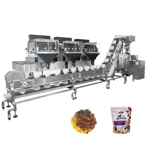 Factory Mixed Dry Fruit And Nuts Multihead Weigher 4 Head Linear Weigher Vffs Packing Machine Zip Bag Packing Machine
