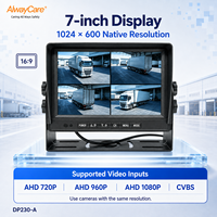 Moniteur de véhicule AHD AlwayCare 7 pouces 4 canaux, écran quadruple 1080P, affichage de recul automatique pour camion, bus, véhicule commercial