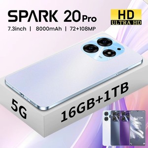 Nouveau téléphone portable transfrontalier Spark 20 Pro, 12 Go de RAM, 512 Go de stockage, grand écran perforé de 7,3 pouces, Android, pour le commerce extérieur - Product Image 2
