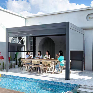 Pergola électrique rétractable intelligente sur mesure en aluminium pour jardin, terrasse, pelouse, villa, cour - Product Image 6