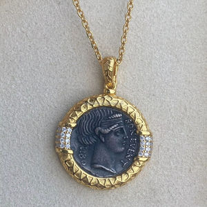 Collier de luxe léger en argent sterling 925 de haute qualité, plaqué or 18 carats, texture irrégulière, pour cadeaux de fête pour femmes - Product Image 1