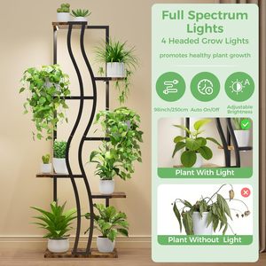 ชั้นวางดอกไม้สำหรับงานแต่งงาน สำหรับจัดแสดงในร้านค้า ชั้นวางต้นไม้ทรงสูง 7 ชั้น พร้อมไฟปลูกต้นไม้ในร่ม ชั้นวางต้นไม้เข้ามุม ชั้นวางโลหะชุบโครเมียม - Product Image 5