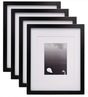 Cadres photo en bois noir simple pour photos A2 Ensemble de cadres d'affiche bricolage avec façade en verre pour photos A4 et A3 Tailles 3 4 et 6 pièces