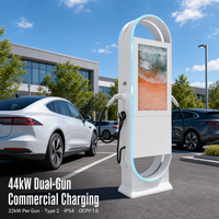 BHZD Chargeur EV AC 44kW Type 2 Double Connecteur, Station de Recharge Publique Autonome IP54 CE, Entrée 380V, Nouveau Modèle