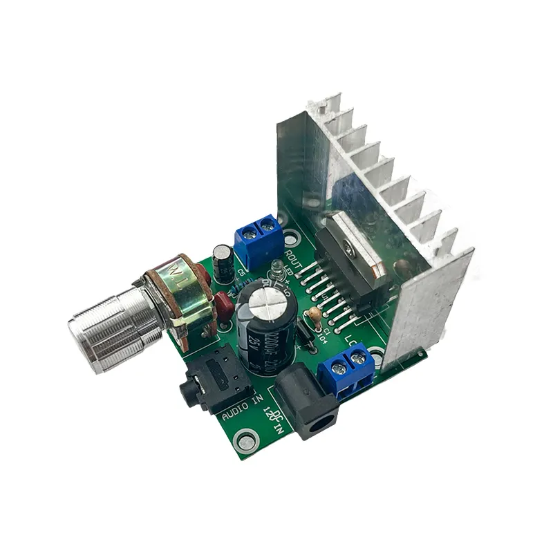 DC kafa ile kompakt TDA7297 çift kanallı gürültüsüz 12V DC dijital güç amplifikatörü devre kartı modülü