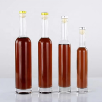 Bouteille de vin en verre Flint Bellissima Bordeaux, haute, mince, à col long, 375 ml, avec bouchon en liège de qualité supérieure, pour vin de dessert, liqueurs et huile