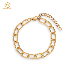 Unisex Thép Không Gỉ Hợp Thời Trang Kẹp Giấy Liên Kết Chuỗi Vòng Đeo Tay Cho Phụ Nữ Người Đàn Ông Đầy Lớn Lớp Xếp Chồng Chuỗi - Product Image 1