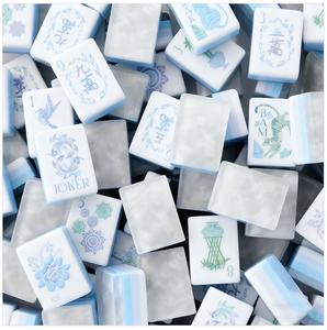 En stock : Jeu de Mahjong de luxe écologique pour enfants, 160 tuiles en acrylique nacré gravées à quatre couches - Product Image 2