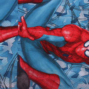 Satin Micro Peach Skin Fabric <strong>Superhero</strong> Pattern Print - Product Image 6