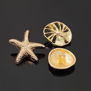 Boutons irréguliers coquille de mer conque étoile de mer bouton en métal forme spéciale personnalisé en alliage de Zinc tige en métal boutons personnalisés pour vêtements - Product Image 6