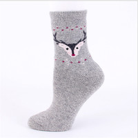 Chaussettes en laine et coton pour femmes, nouveau-nés, haute qualité, cadeau de noël, motif cerf, nouvelle collection