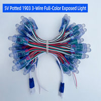 Lampu Pixel LED Resin Tahan Air 12mm WS2811 Addressable RGB 5V 12V Warna Penuh Terbuka untuk Papan Reklame