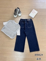 Jean décontracté taille haute élastique en denim bleu foncé pour femme grande taille, coupe large, délavage écologique, longueur cheville