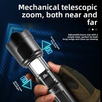 Lampe torche laser blanche transfrontalière haute puissance, éclairage extérieur puissant, affichage numérique, multifonction, TYPE-C