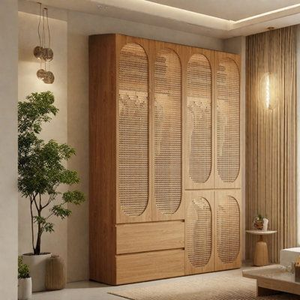 Système de placard de rangement pour chambre à coucher avec dressing en bois au design moderne, double chambre à coucher, armoire à vêtements - Product Image 4