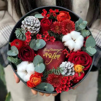 Caja de Regalo Redonda Personalizada para Ramos de Flores, Caja Vacía con Tapa Transparente, Caja de Cartón para Empaque de Rosas, Caja de Sombrero para Bodas y Cumpleaños