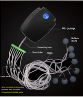 Pompe à air SUNSUN CAP-10 à grand volume pour oxygénation des poissons, 4W, 0.016Mpa, 5L/min, 1 sortie, pour bassin à carpes koï et jardin