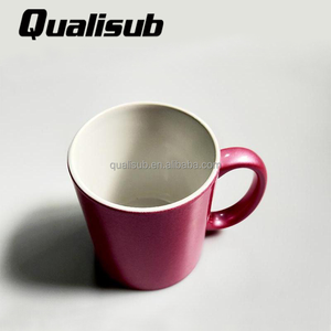 Qualisub 10oz personnalisé sublimation blancs tasse en céramique rose étincelant revêtement parfait sublimation 10oz tasse en céramique - Product Image 2