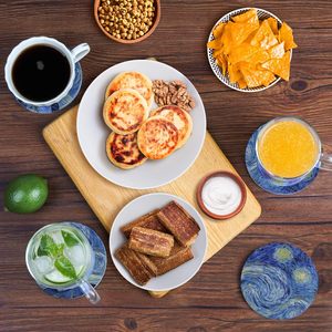 Sous-verres en céramique de haute qualité, tapis de table, divers motifs de tasses de bonne qualité, brillants, ronds, sublimation 3D, liège, excellent ensemble <span class=keywords><strong>cadeau</strong></span> - Product Image 3