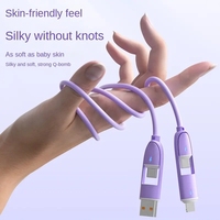 27W PD carga rápida 4 en 1 multifunción de alta velocidad tipo C Cable DE DATOS USB Universal Nylon trenzado IOS computadora móvil código de barras