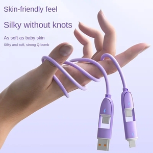 27W Pd Nhanh Chóng Sạc 4-Trong-1 Đa Chức Năng Tốc Độ Cao Type-C USB Cáp Dữ Liệu Phổ Nylon Bện IOS Máy Tính Di Động Mã Vạch - Product Image 6