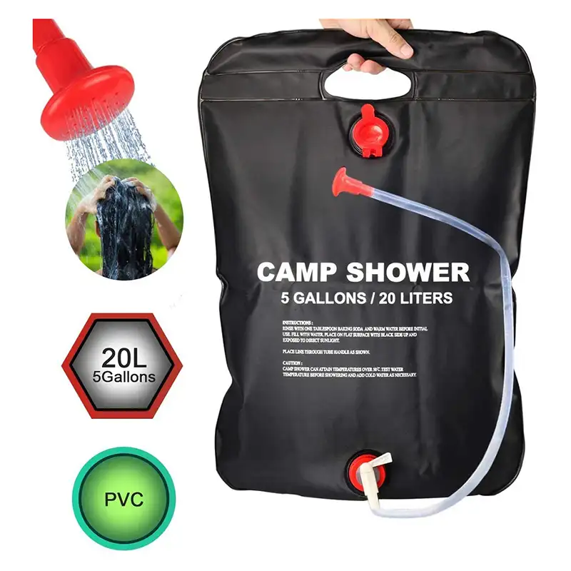 Bolsa de ducha colgante portátil para acampar, 5 galones/20L, para viajes al aire libre, senderismo, ducha de verano, superventas de Amazon