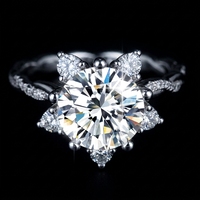 Bague de fiançailles et alliance de luxe en argent sterling S925 torsadé en forme d'étoile, avec moissanite GRA 3 carats couleur D VVS pour femme