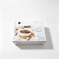 Boîte cadeau en papier personnalisée, élégante, durable et réutilisable pour un ensemble de matériel de cuisson en céramique, carton d'emballage pliable blanc