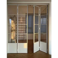 Porte pliante en alliage d'aluminium rétro personnalisée pour l'isolation thermique et acoustique dans les cuisines et les salles de bain