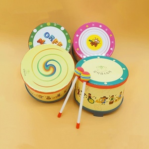 Wholesale 20CM Wooden Colorful Cartoon Children's Hand <b>Drums</b> Korean Floor <b>Drum</b> Set Music Orff Percussion Instruments for Kids - Product Image 2