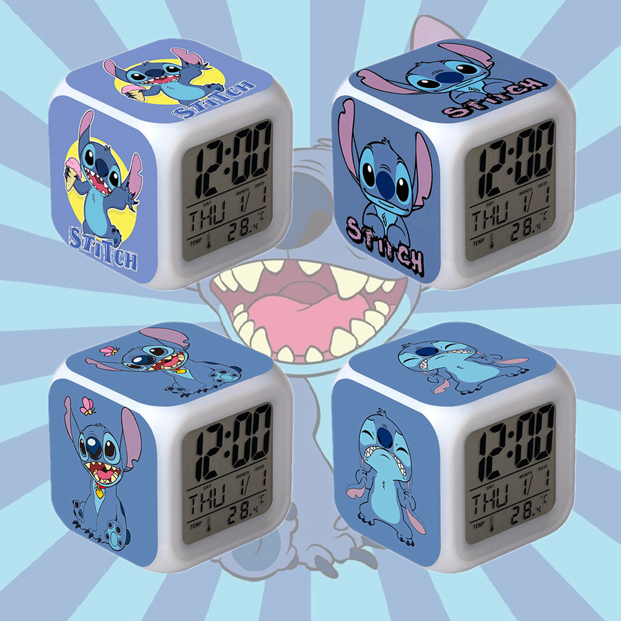 Star Baby Colorful Alarm Clock LED Stitch Cartoon Simple Fashion Cute Clock