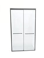 Cabine de douche coulissante haut de gamme en acier inoxydable avec cadre en verre et système d'amortissement, idéale pour les hôtels de luxe, les appartements et les villas