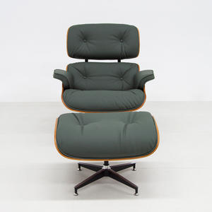 Fauteuil de relaxation individuel en cuir de style moderne, pivotant, avec repose-pieds, pour salon, balcon, marron, fauteuil de sieste - Product Image 4