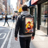 Sac à dos publicitaire 15 pouces avec écran LCD numérique, panneau d'affichage portable pour promotion extérieure et événements commerciaux