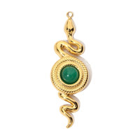 Pendentif en acier titane en forme de serpent/delfin/tortue/coquillage, style marin, avec pierre naturelle incrustée, marque YINONG, pour femme